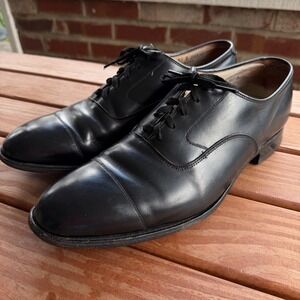 Johnston & Murphy Mens Black Leather Cap Toe Oxford Dress Shoes 9.5 D/B